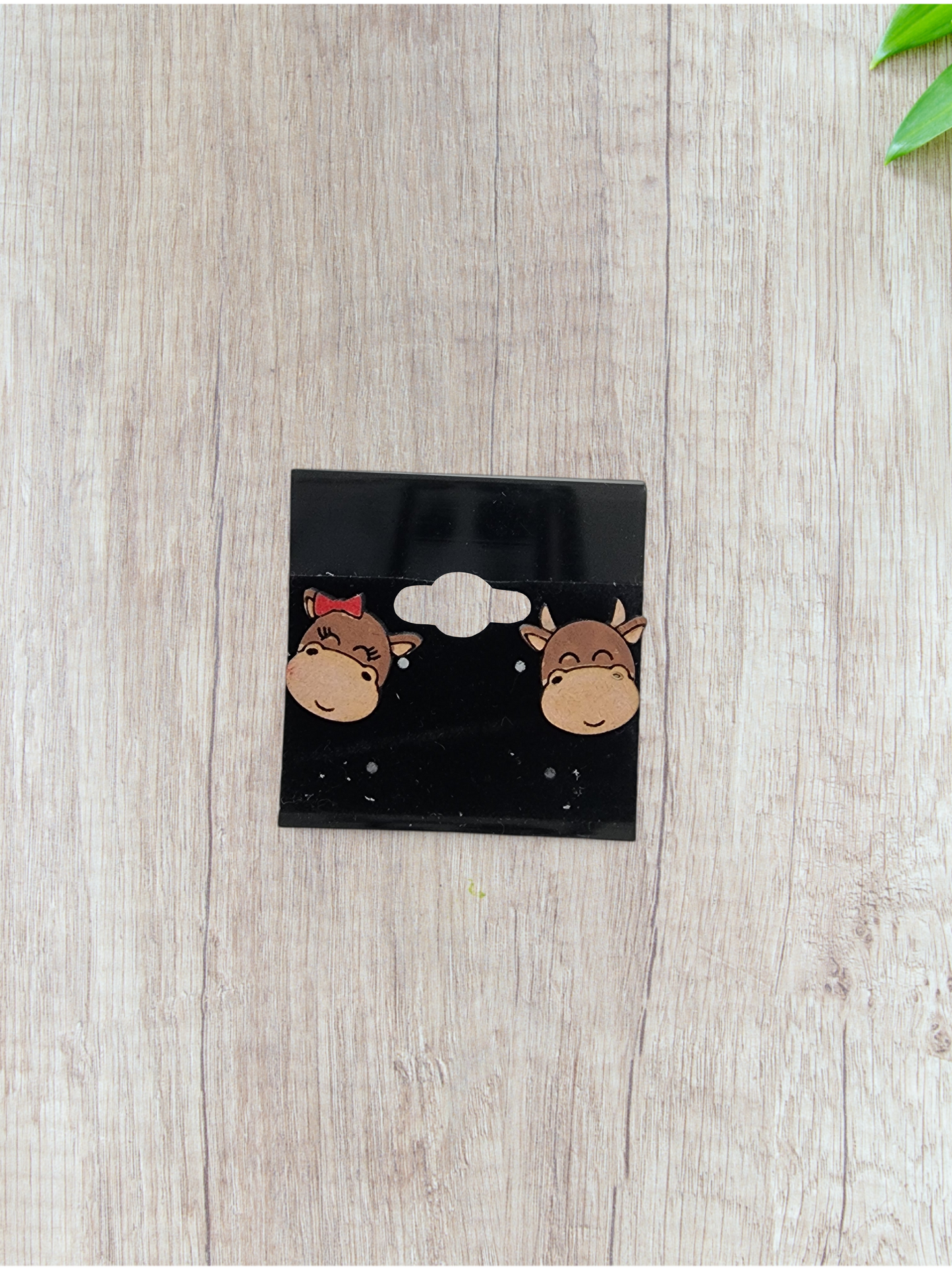 I Love Moo Cow Stud Earrings