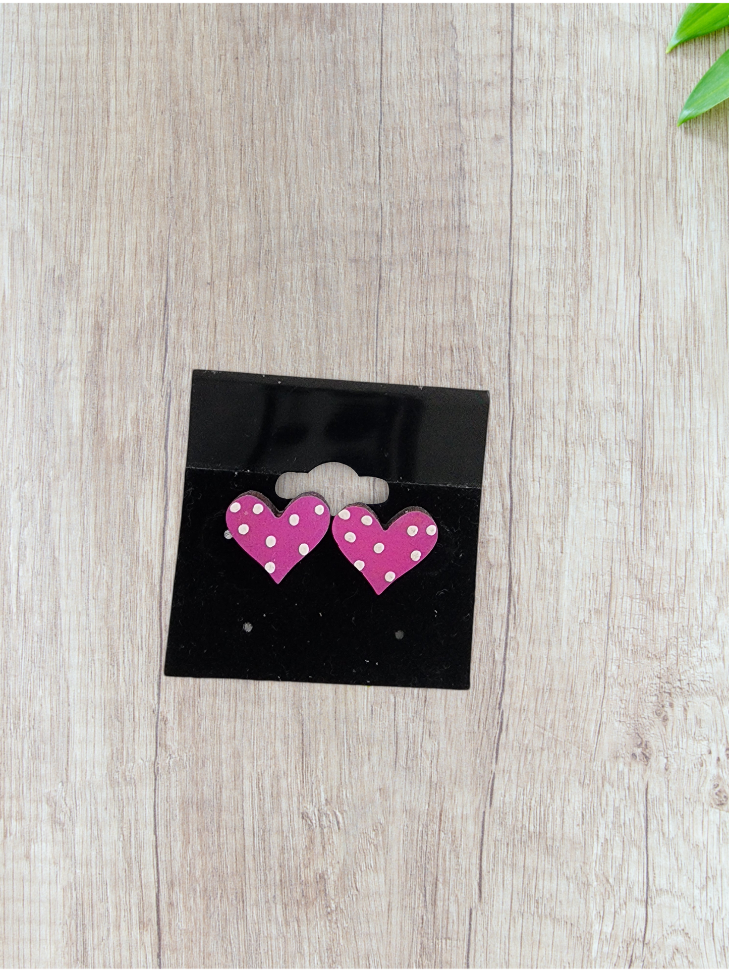 Polka Dot Heart Stud Earrings