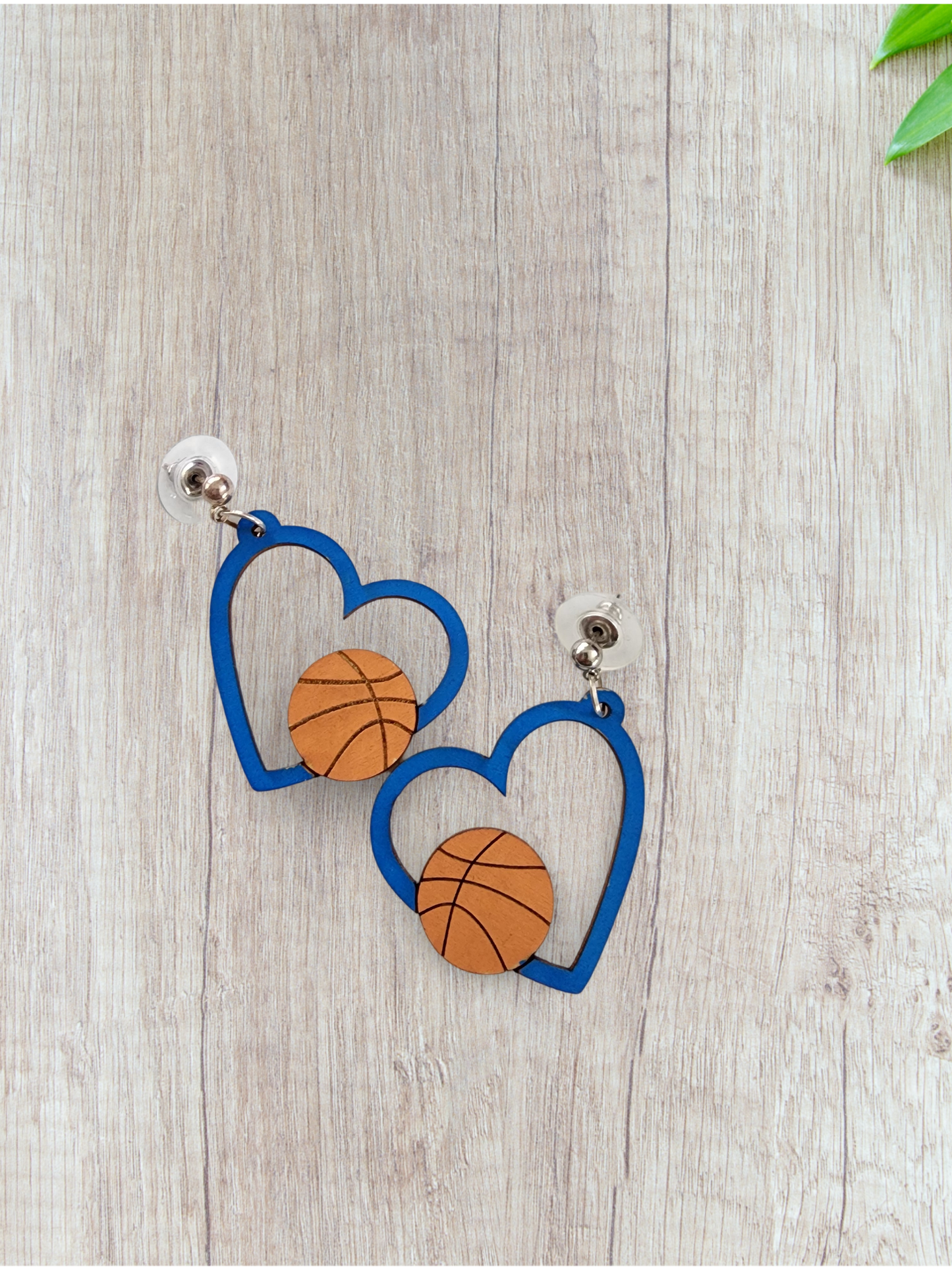 Basketball Heart Dangle Earrings