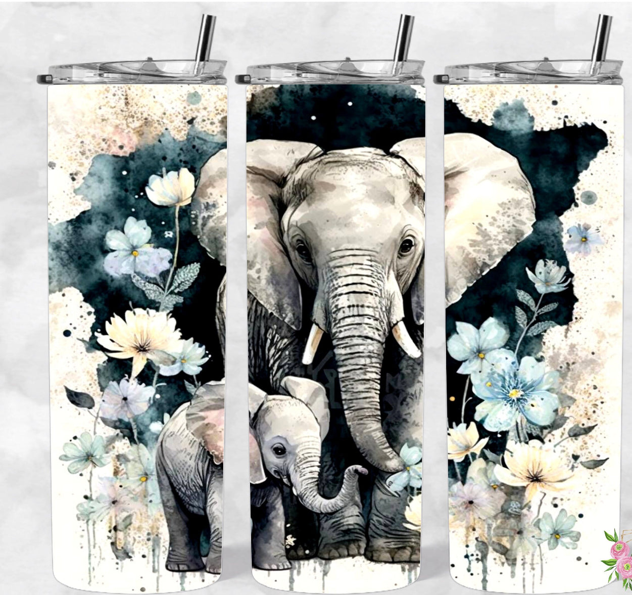 Mama and Baby Elephant Tumbler