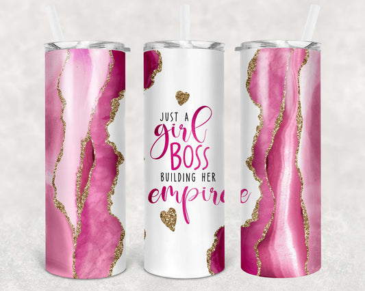 Pink Girl Boss Tumbler