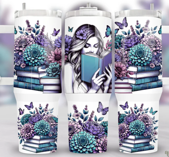 40 oz Floral Reader Tumbler