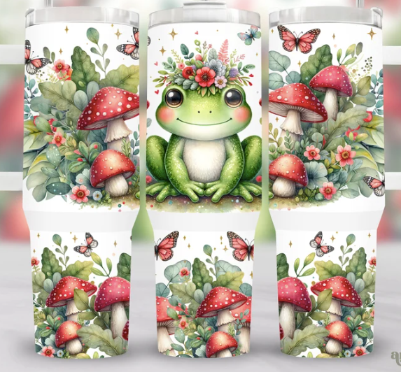 40 oz Frog and Toadstool Tumbler