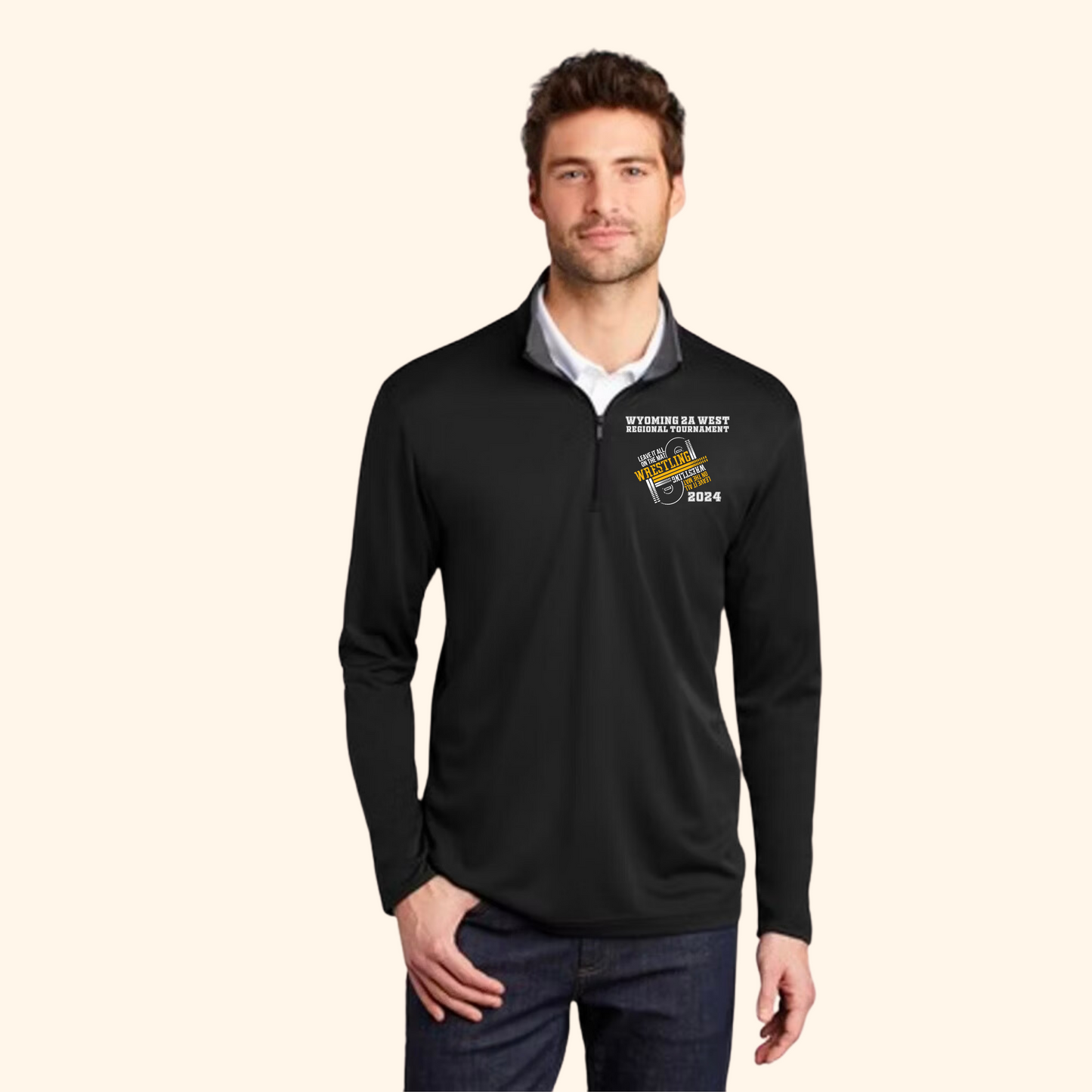 Wyoming 2A West Regional Wrestling 1/4 Zip Performance Jacket