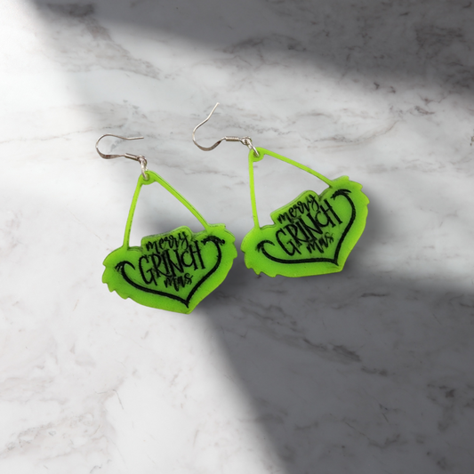 Merry Grinch-Mas Acrylic Earrings