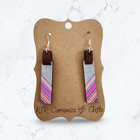 Shades of Pink Diagonal Earrings