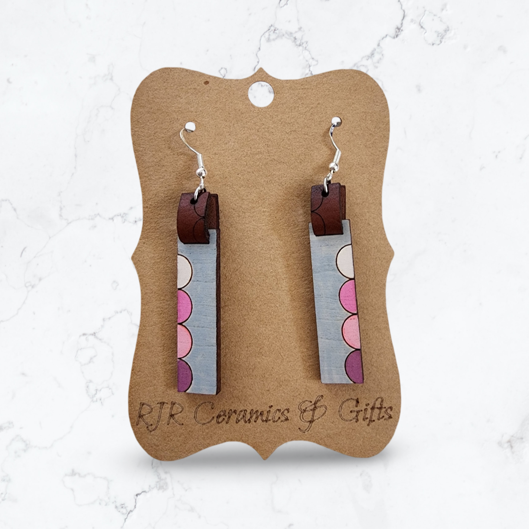 Shades of Pink Half Circle Earrings