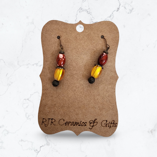 Red and Yellow Bead Earrings