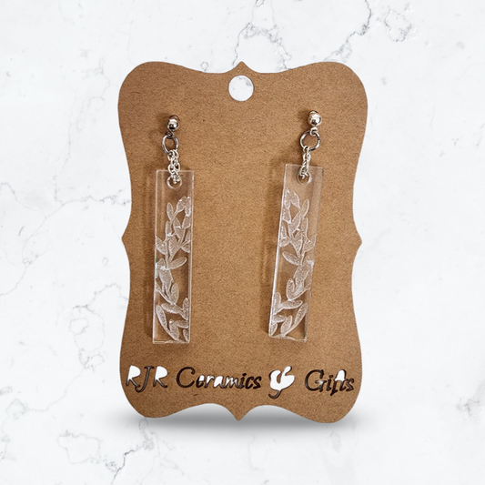 Leaves Clear Acrylic Earrings