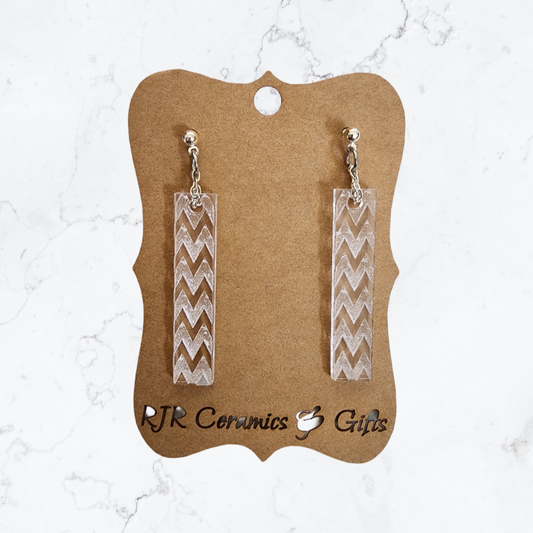 Chevron Clear Acrylic Earrings