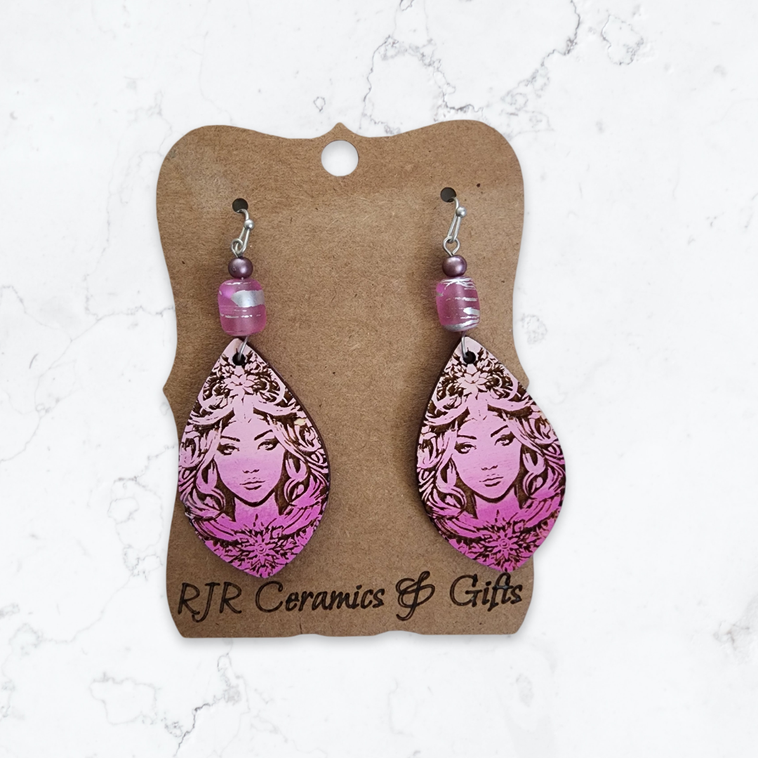 Pink Ombre Goddess Earrings