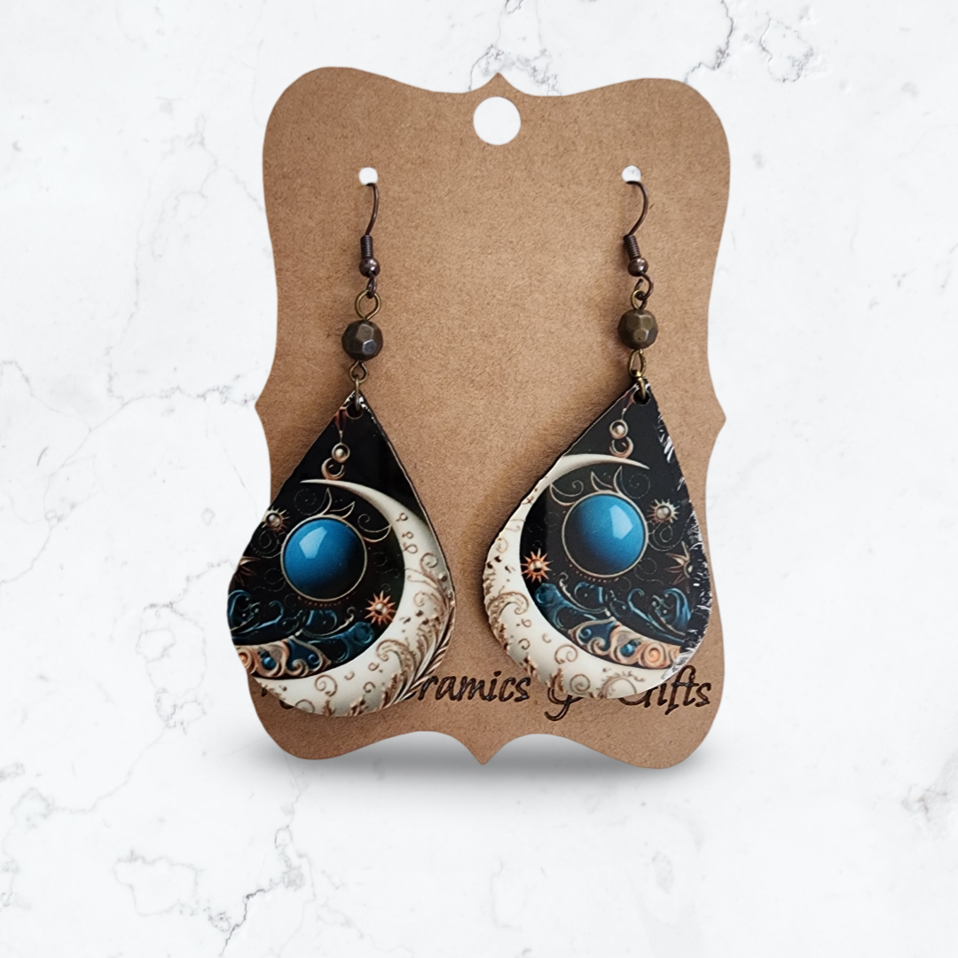 Crescent Moon Sublimation Earrings