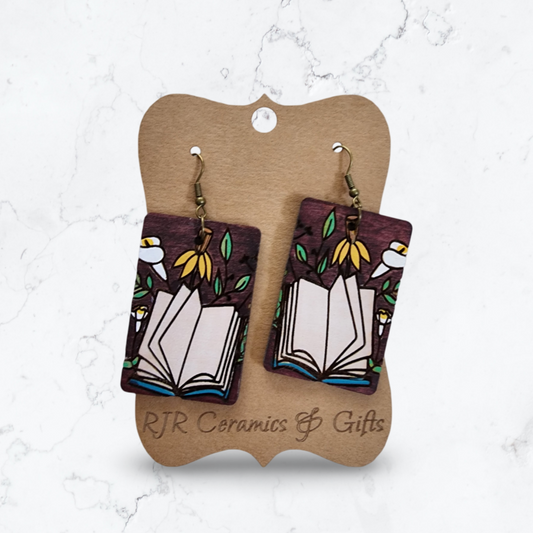 Book and Lily Earrings