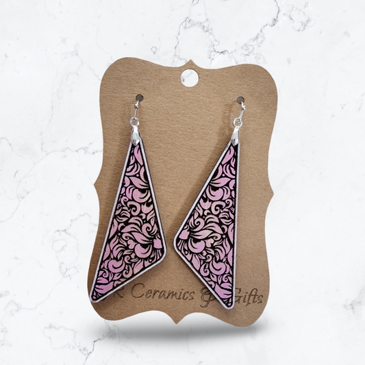 Pink Paisley Earrings