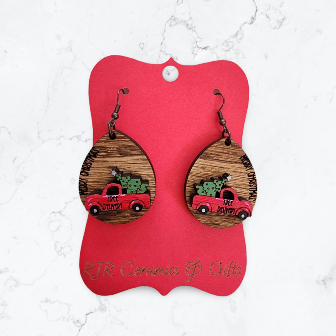 Tree Delivery Christmas Earrings