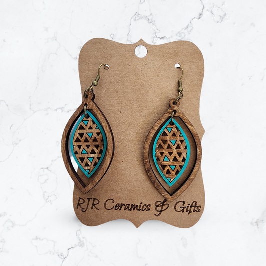 Triangle Cutout Earrings - Turquoise