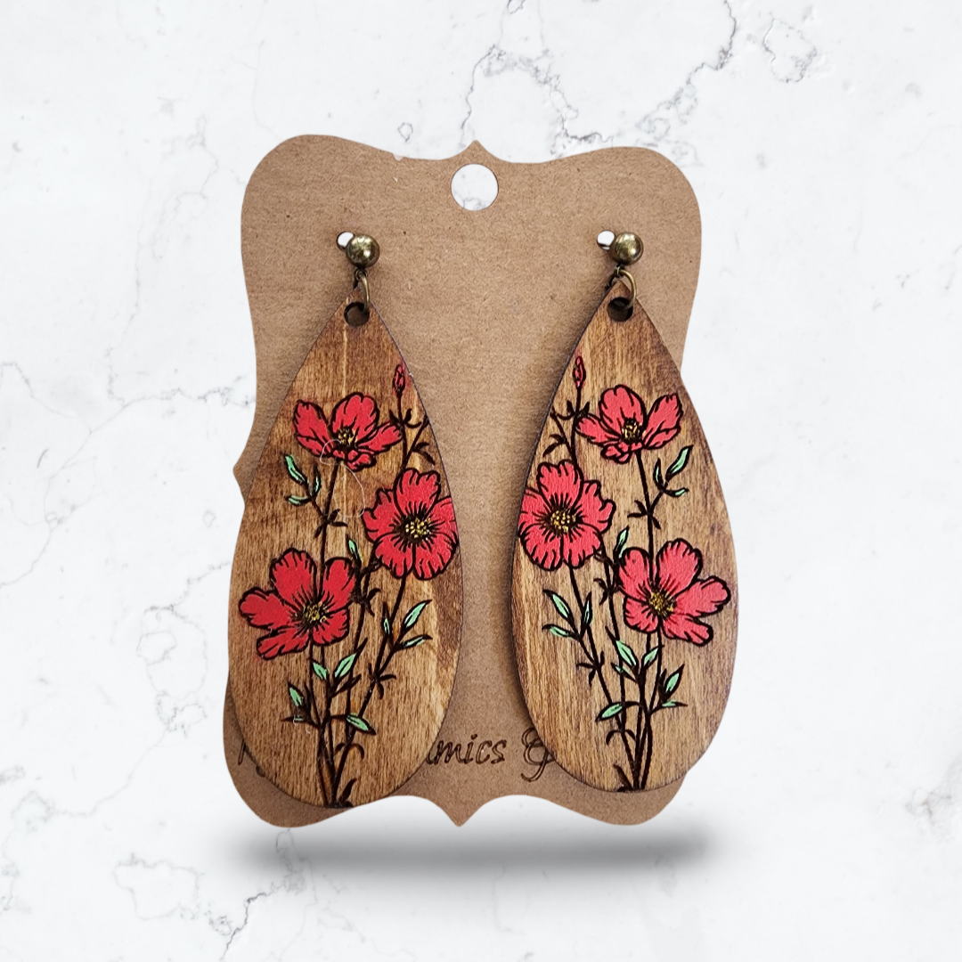 Red Poppy Earrings