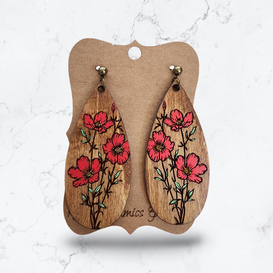 Red Poppy Earrings