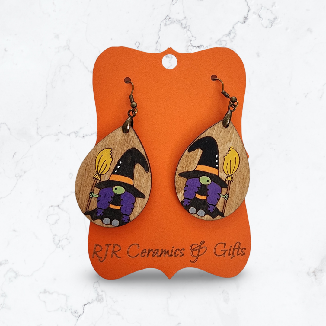 Witch Gnome Earrings - Golden Oak