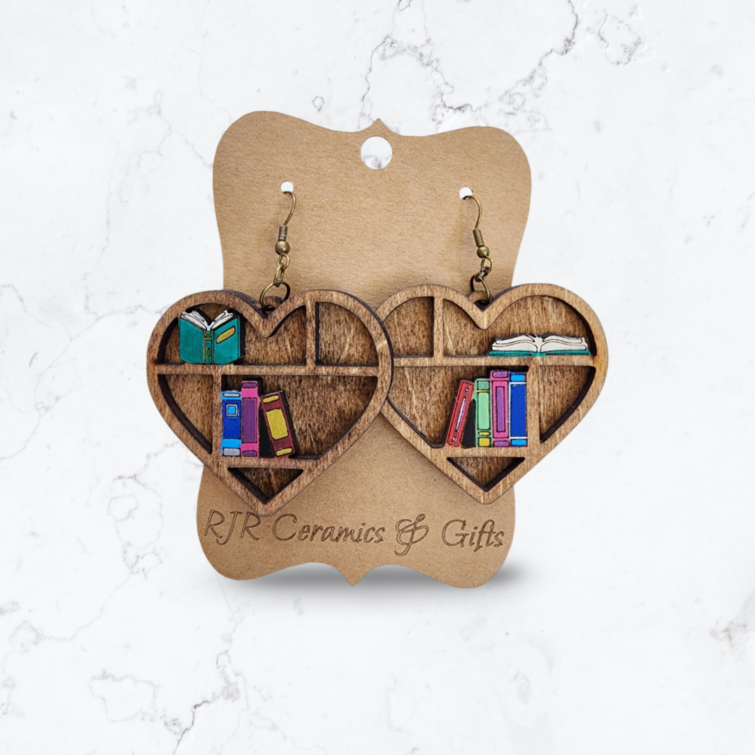 Heart Bookshelf Earrings