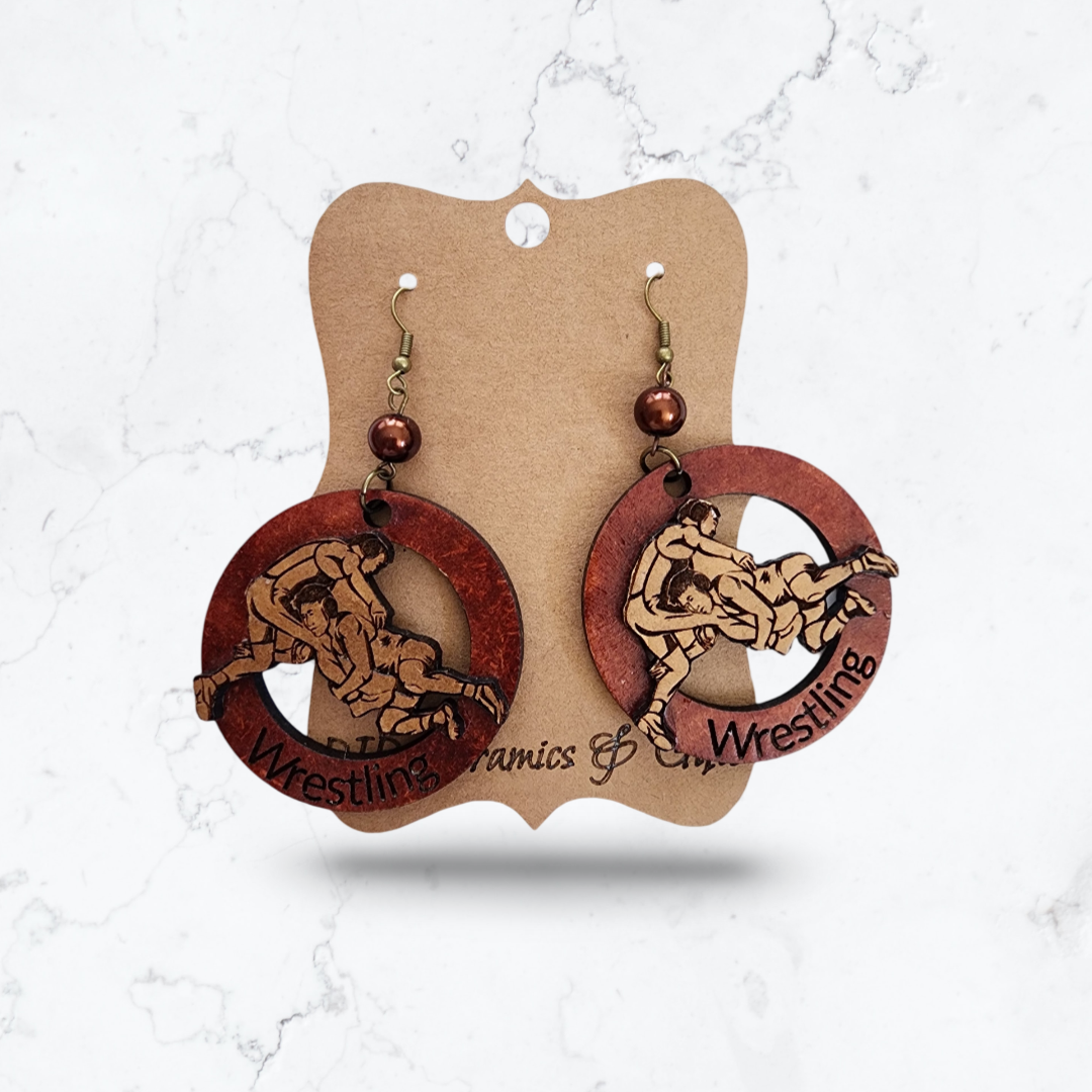 Large Wrestling Earrings