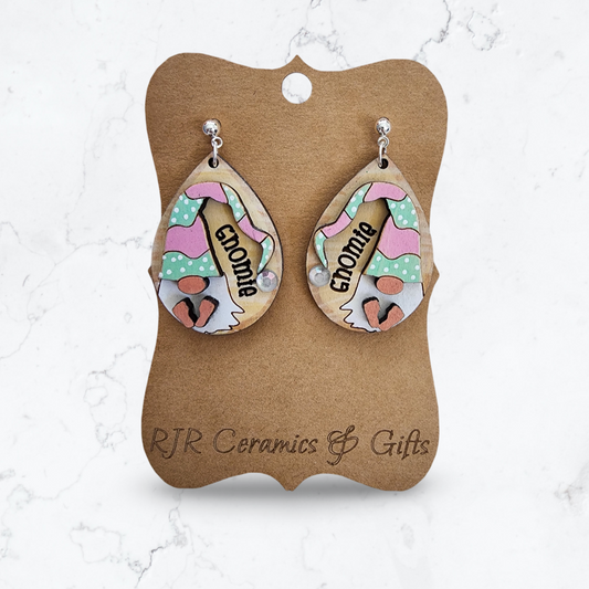 Mint & Pink Gnomie Earrings w/ Gem