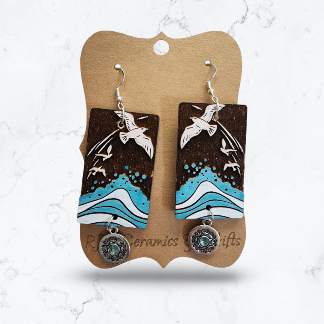 Seagull Earrings w/ Charm