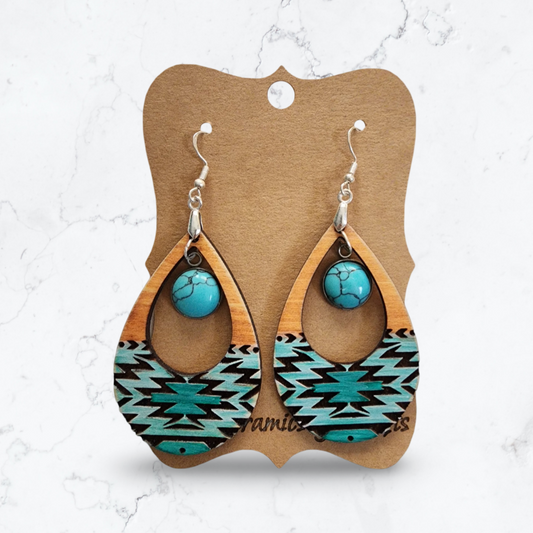 SW Teardrop Window Earrings w/ Turquoise